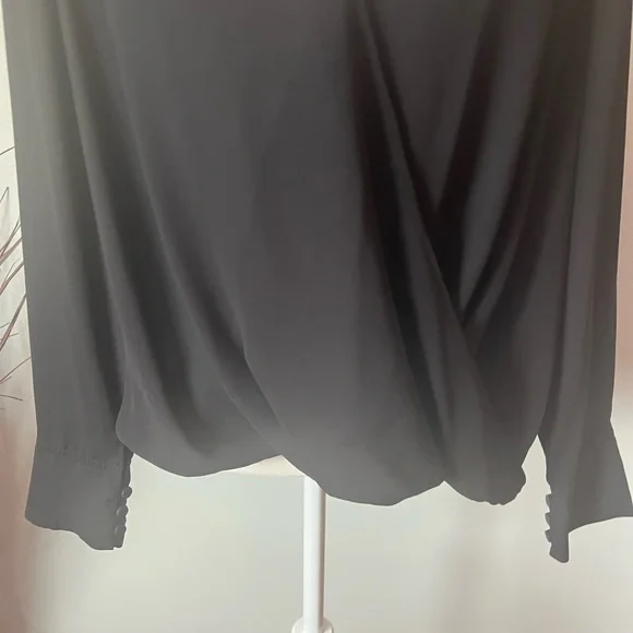 Chelsea28 Black Wrap Blouse - Picture 6 of 8